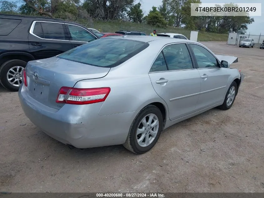 2011 Toyota Camry Le VIN: 4T4BF3EK0BR201249 Lot: 40200680