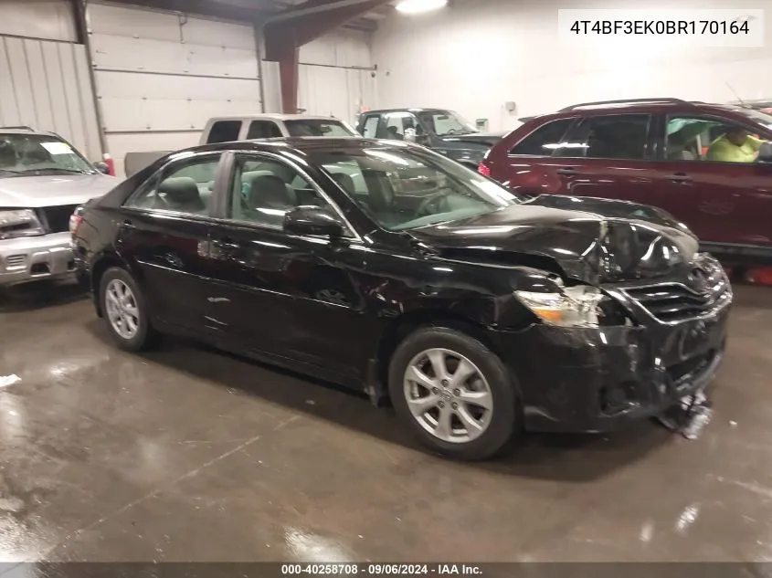 2011 Toyota Camry Le VIN: 4T4BF3EK0BR170164 Lot: 40258708