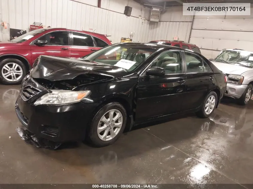 2011 Toyota Camry Le VIN: 4T4BF3EK0BR170164 Lot: 40258708