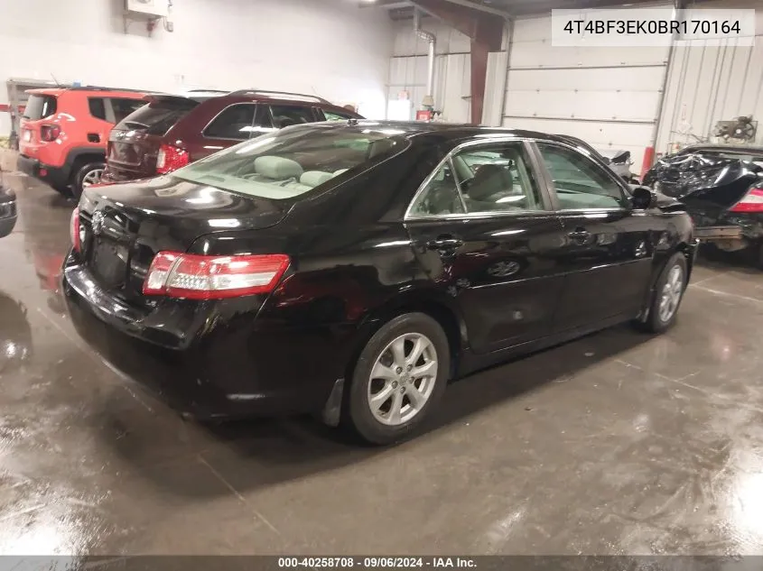 2011 Toyota Camry Le VIN: 4T4BF3EK0BR170164 Lot: 40258708