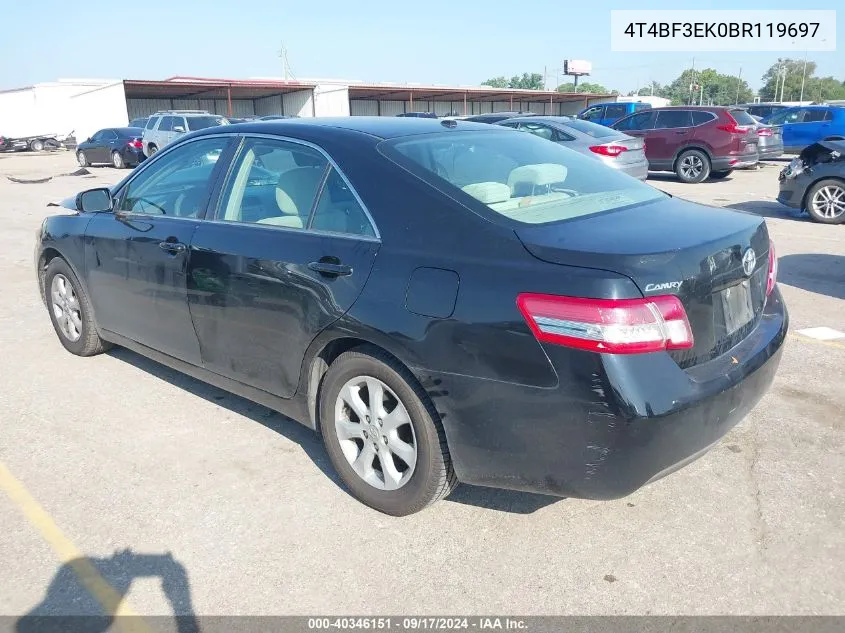 4T4BF3EK0BR119697 2011 Toyota Camry Le