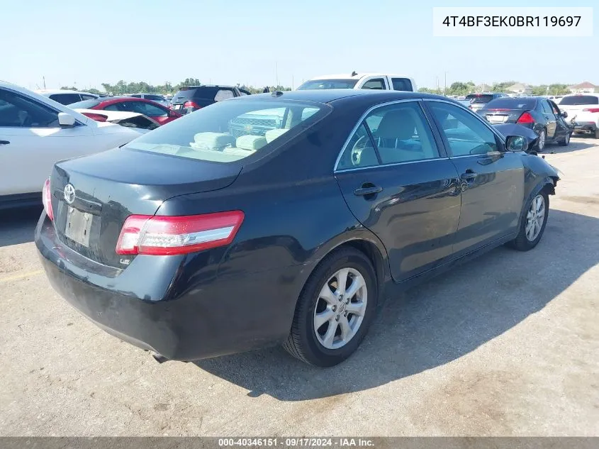 4T4BF3EK0BR119697 2011 Toyota Camry Le