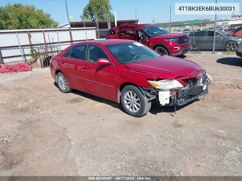 4T1BK3EK6BU630031 2011 Toyota Camry Xle V6