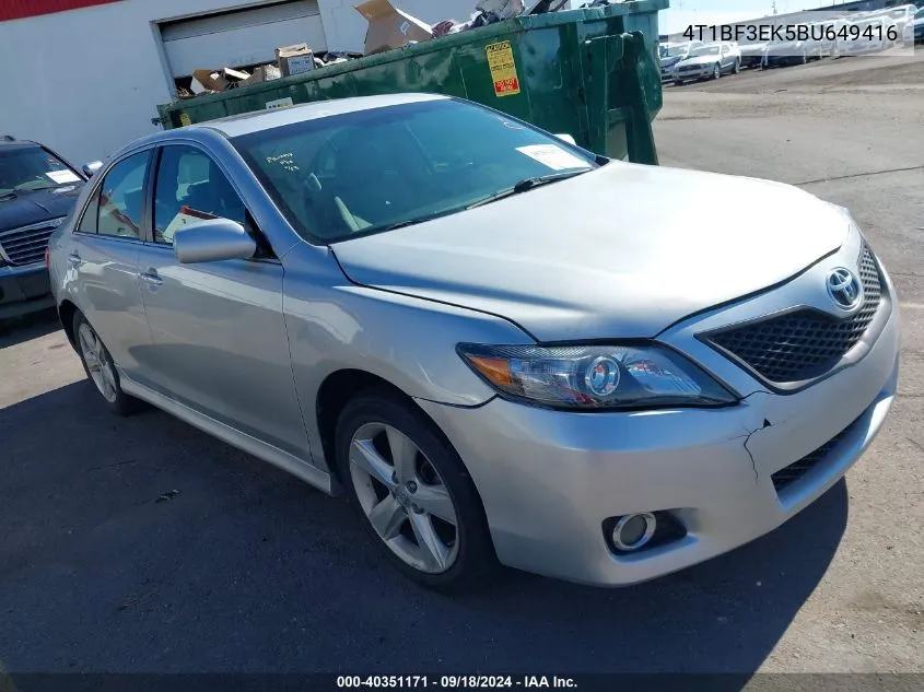 4T1BF3EK5BU649416 2011 Toyota Camry Se