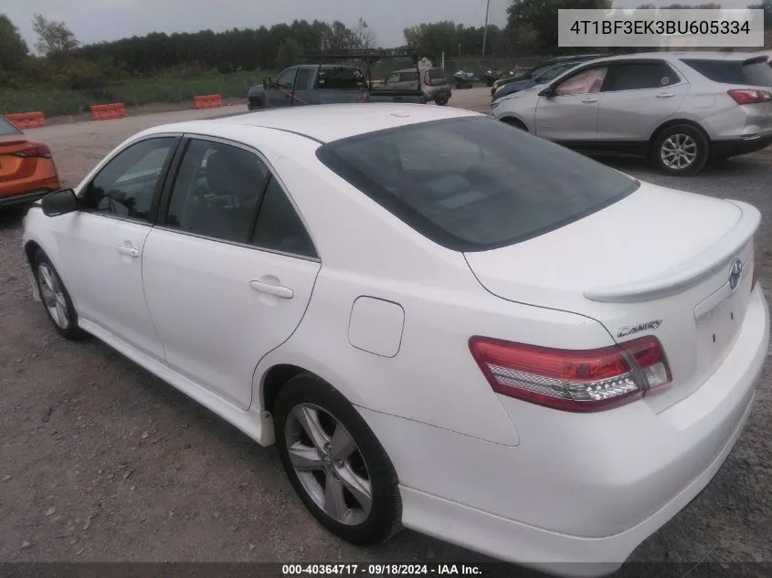 2011 Toyota Camry Se VIN: 4T1BF3EK3BU605334 Lot: 40364717