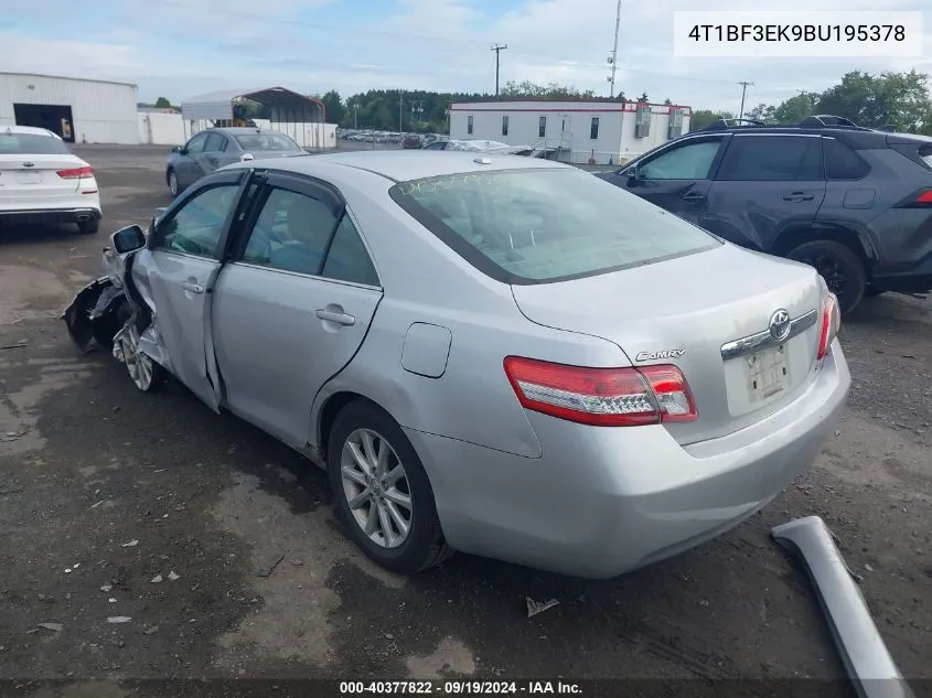 2011 Toyota Camry Xle VIN: 4T1BF3EK9BU195378 Lot: 40377822