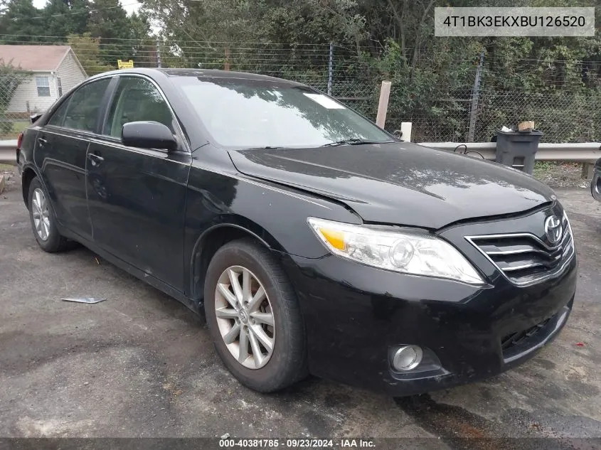 2011 Toyota Camry Xle V6 VIN: 4T1BK3EKXBU126520 Lot: 40381785