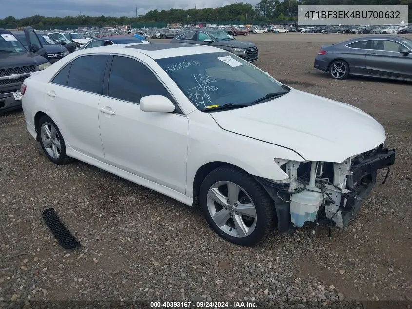 2011 Toyota Camry Se VIN: 4T1BF3EK4BU700632 Lot: 40393167