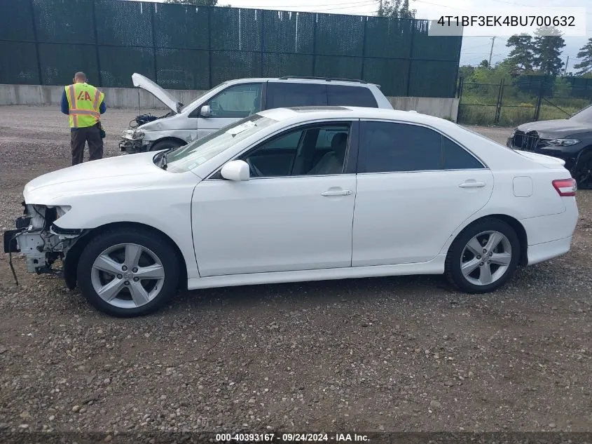 2011 Toyota Camry Se VIN: 4T1BF3EK4BU700632 Lot: 40393167