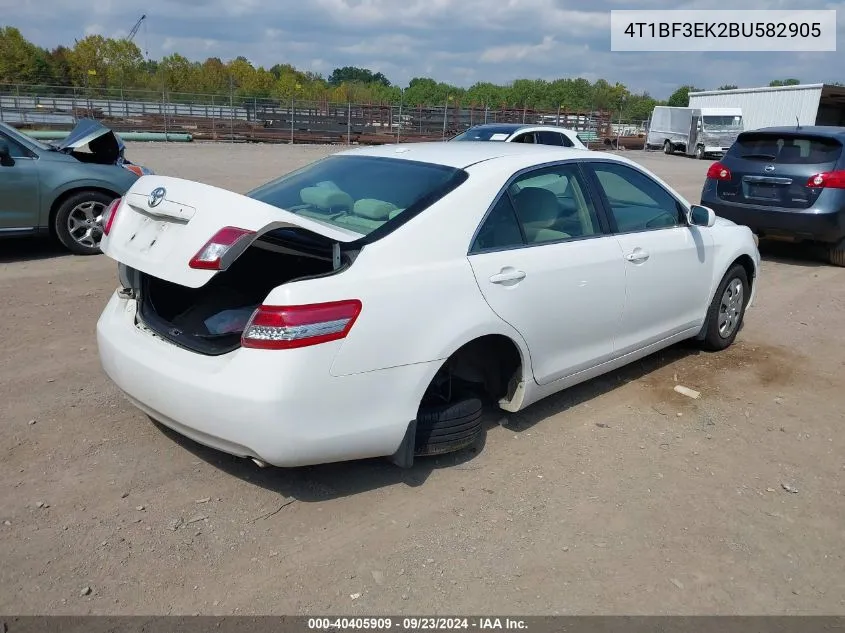 2011 Toyota Camry VIN: 4T1BF3EK2BU582905 Lot: 40405909