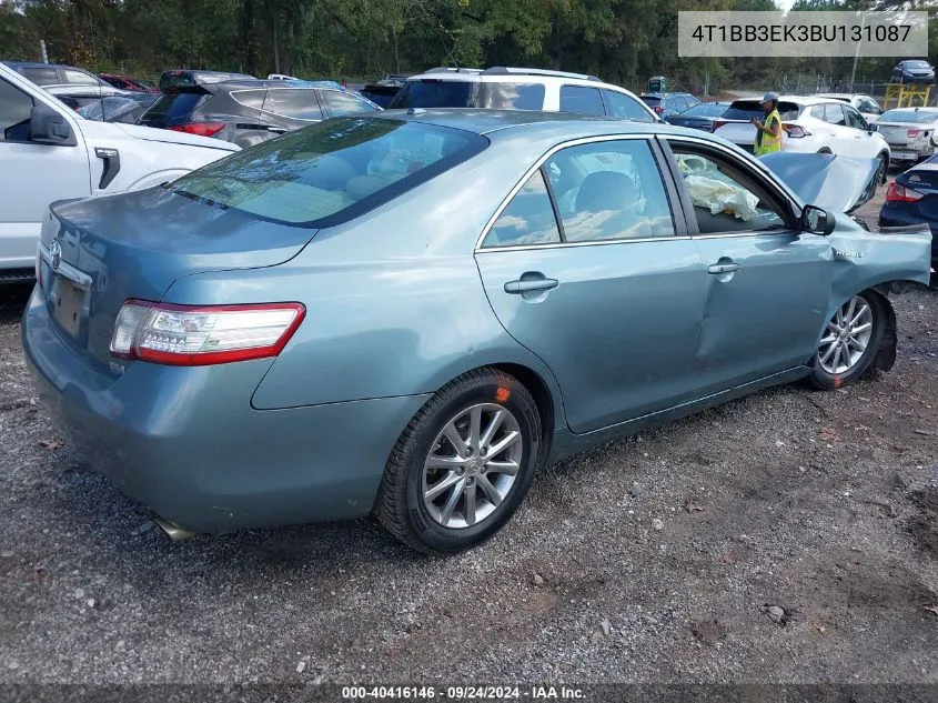 2011 Toyota Camry Hybrid VIN: 4T1BB3EK3BU131087 Lot: 40416146