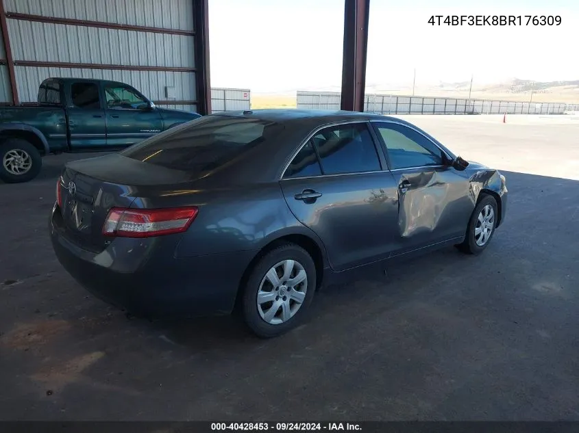 2011 Toyota Camry Le VIN: 4T4BF3EK8BR176309 Lot: 40428453