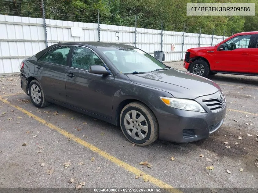 2011 Toyota Camry Le VIN: 4T4BF3EK3BR209586 Lot: 40430087