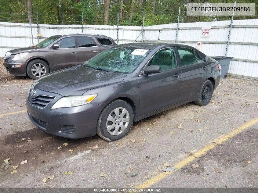 2011 Toyota Camry Le VIN: 4T4BF3EK3BR209586 Lot: 40430087