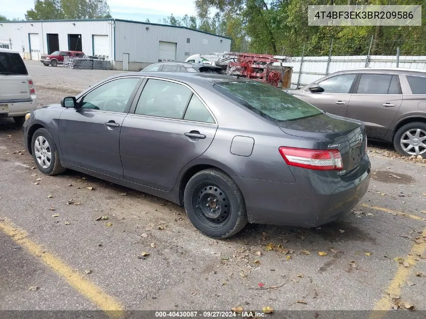 2011 Toyota Camry Le VIN: 4T4BF3EK3BR209586 Lot: 40430087