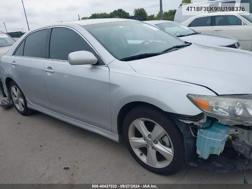 2011 Toyota Camry Se VIN: 4T1BF3EK9BU198376 Lot: 40437032