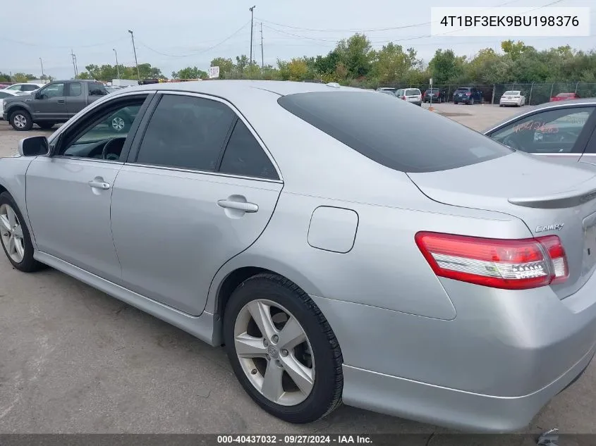 2011 Toyota Camry Se VIN: 4T1BF3EK9BU198376 Lot: 40437032