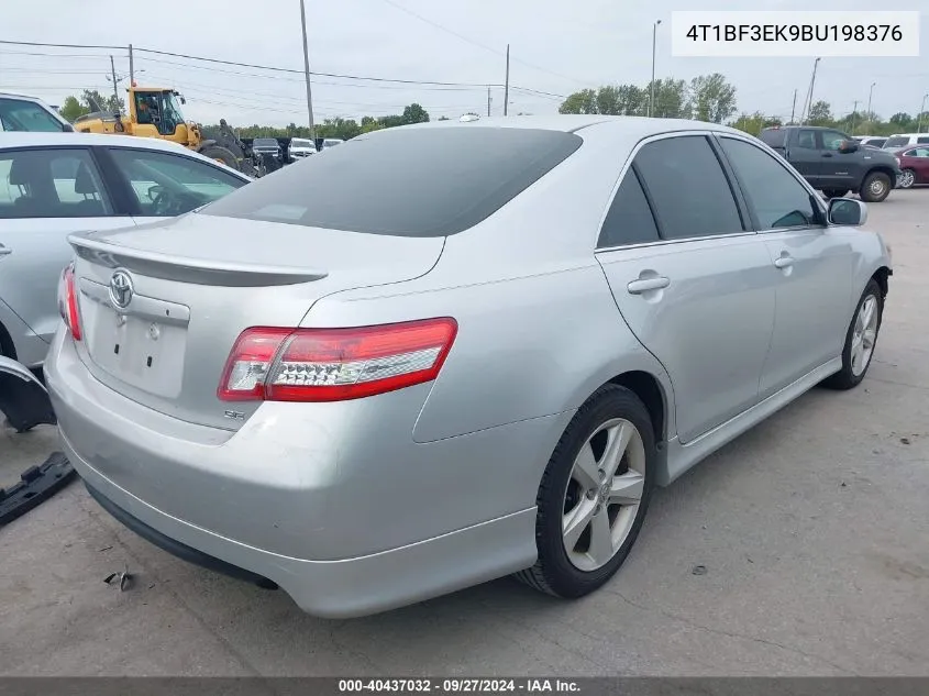 2011 Toyota Camry Se VIN: 4T1BF3EK9BU198376 Lot: 40437032