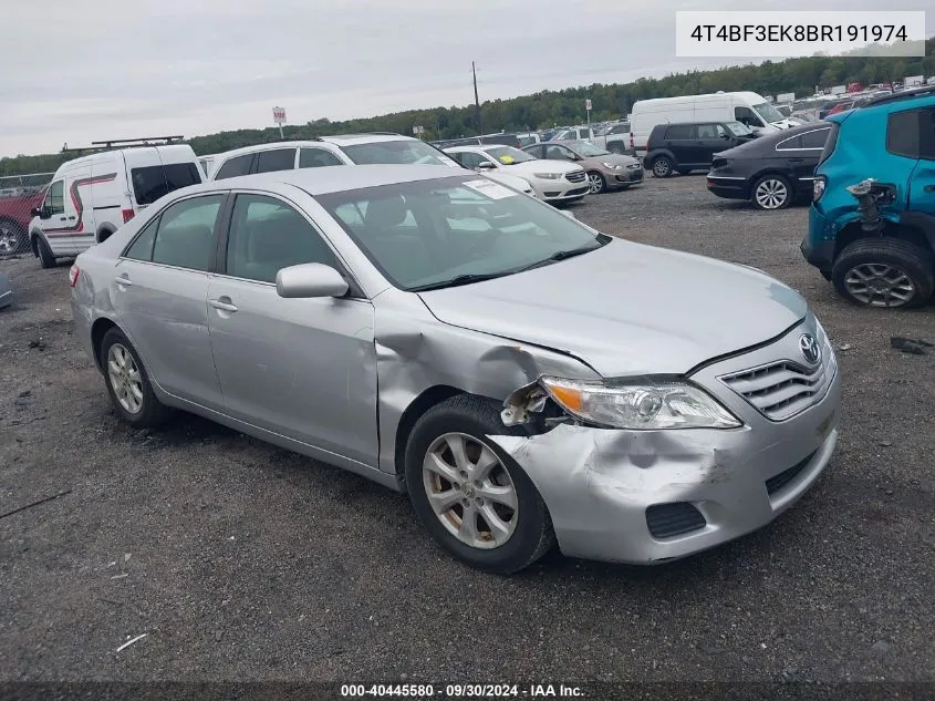 2011 Toyota Camry Se/Le/Xle VIN: 4T4BF3EK8BR191974 Lot: 40445580