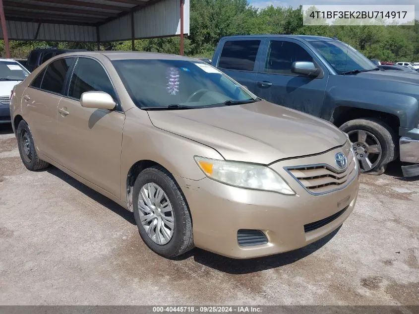 2011 Toyota Camry Le VIN: 4T1BF3EK2BU714917 Lot: 40445718