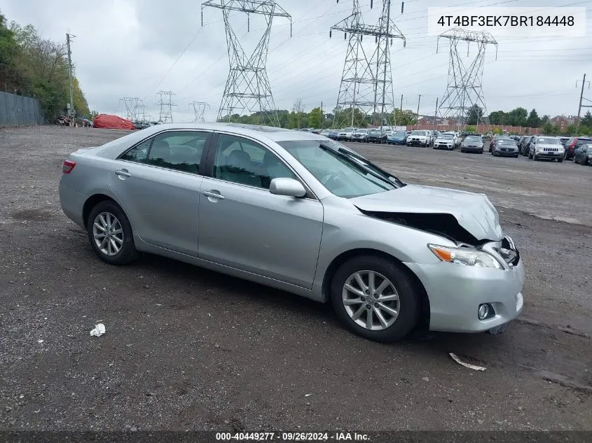 2011 Toyota Camry Xle VIN: 4T4BF3EK7BR184448 Lot: 40449277