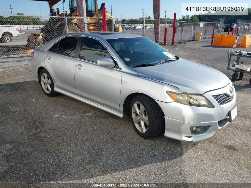 2011 Toyota Camry Se VIN: 4T1BF3EK8BU196019 Lot: 40450413