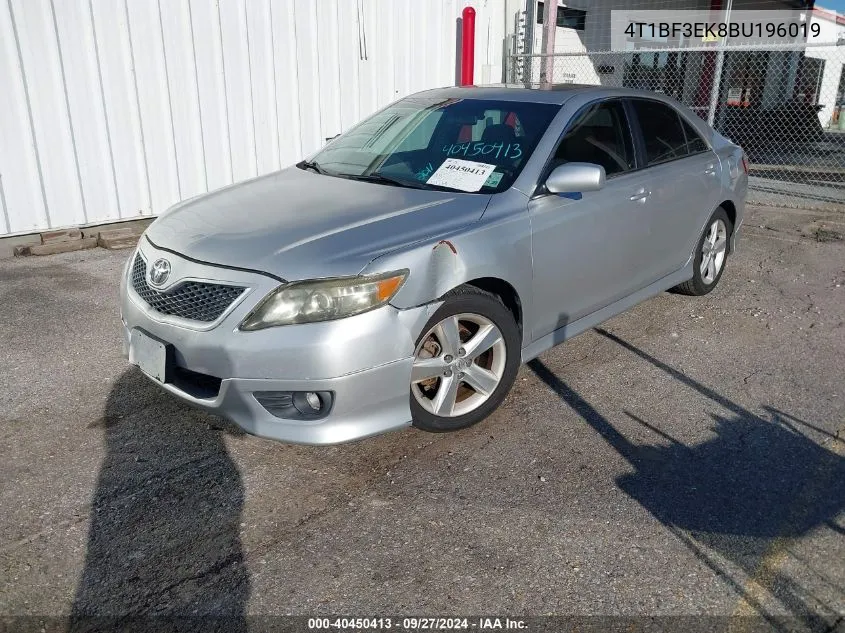 2011 Toyota Camry Se VIN: 4T1BF3EK8BU196019 Lot: 40450413