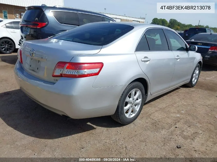 2011 Toyota Camry Le VIN: 4T4BF3EK4BR213078 Lot: 40459385