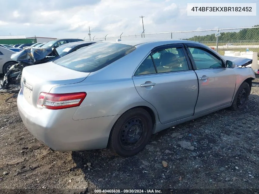 2011 Toyota Camry VIN: 4T4BF3EKXBR182452 Lot: 40465638