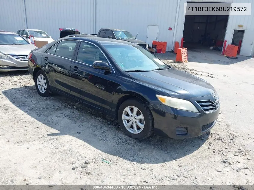 2011 Toyota Camry Le VIN: 4T1BF3EK6BU219572 Lot: 40494400