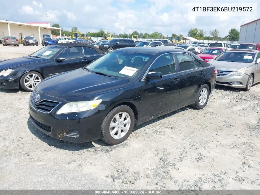 2011 Toyota Camry Le VIN: 4T1BF3EK6BU219572 Lot: 40494400