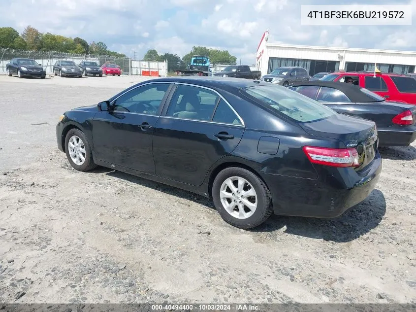 2011 Toyota Camry Le VIN: 4T1BF3EK6BU219572 Lot: 40494400