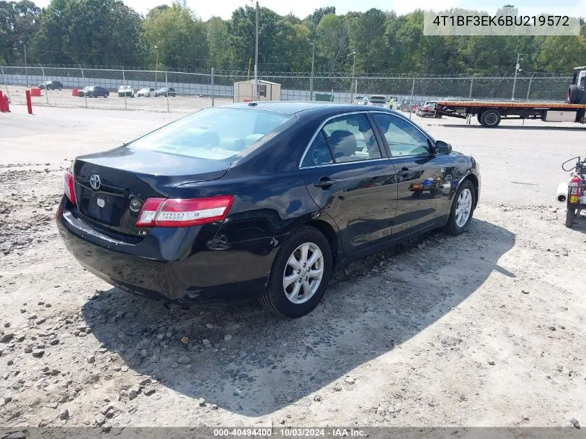 2011 Toyota Camry Le VIN: 4T1BF3EK6BU219572 Lot: 40494400