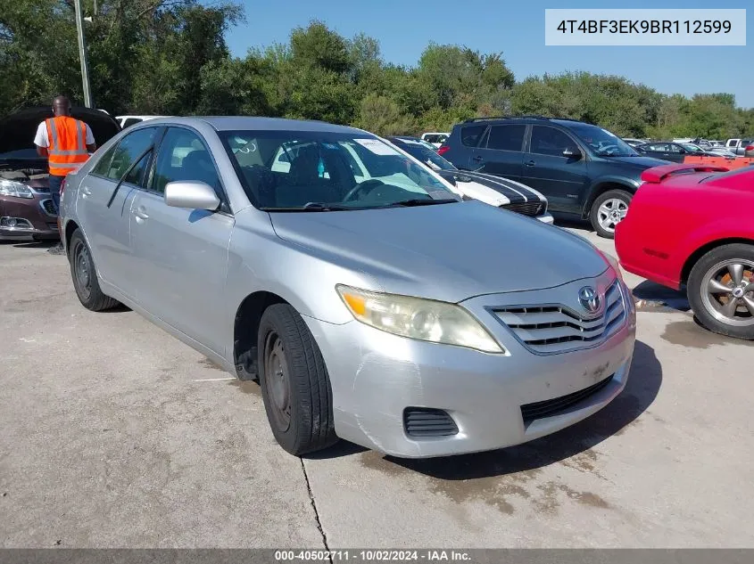 2011 Toyota Camry Base (Retail Orders Only) (A6) VIN: 4T4BF3EK9BR112599 Lot: 40502711