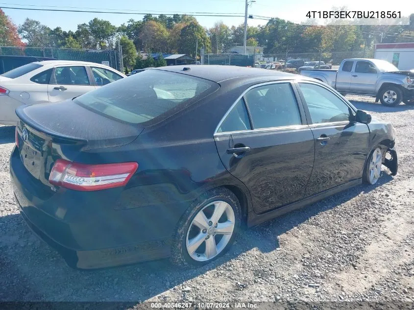 2011 Toyota Camry Se VIN: 4T1BF3EK7BU218561 Lot: 40546247