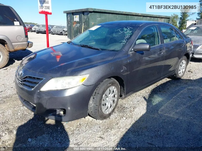 2011 Toyota Camry Le VIN: 4T1BF3EK2BU130985 Lot: 40578553