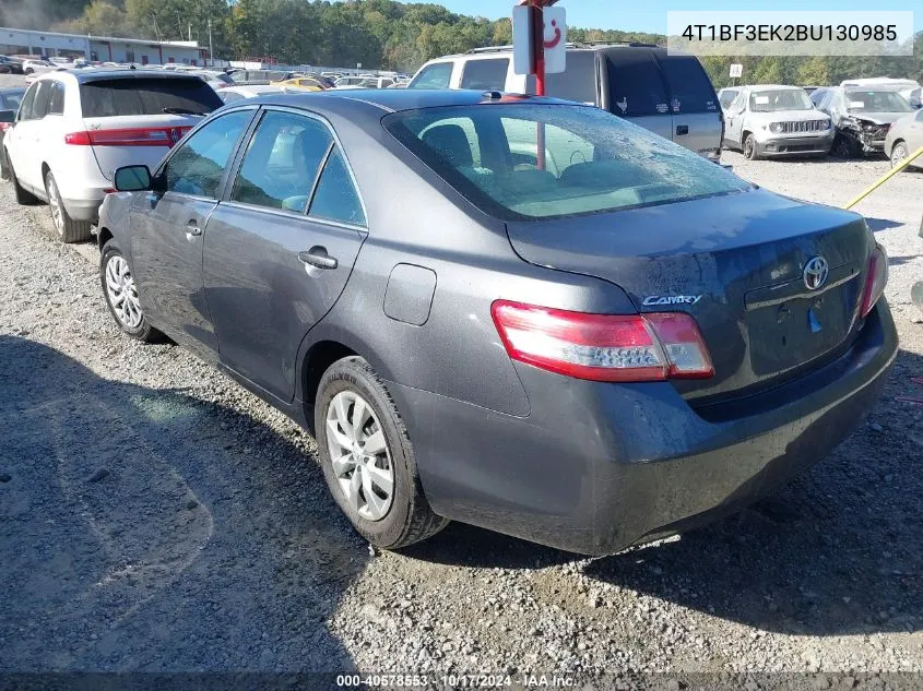 2011 Toyota Camry Le VIN: 4T1BF3EK2BU130985 Lot: 40578553