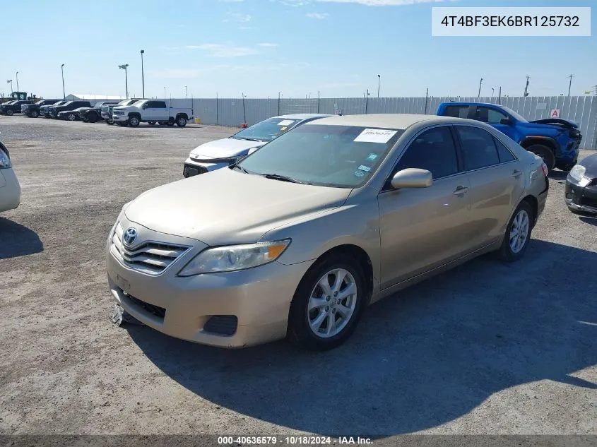 2011 Toyota Camry VIN: 4T4BF3EK6BR125732 Lot: 40636579