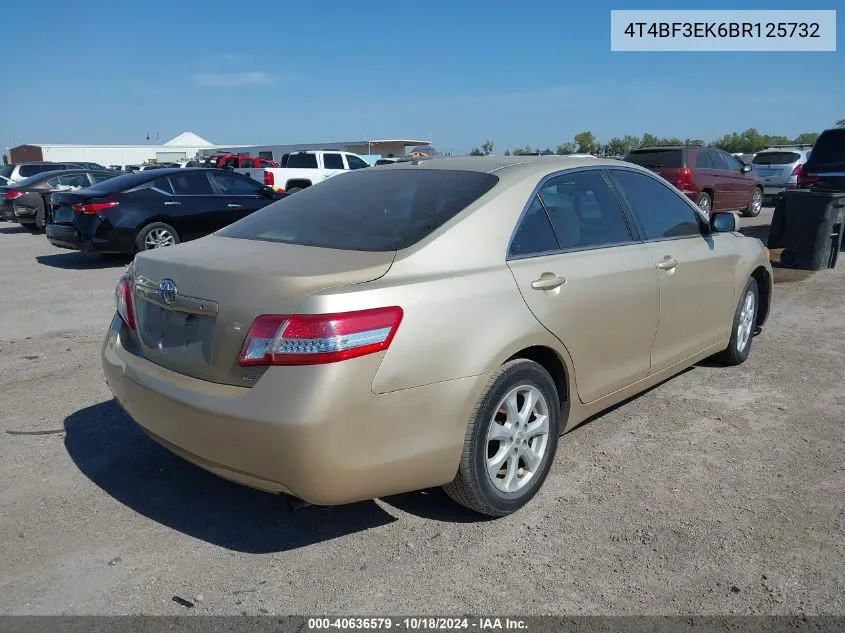 2011 Toyota Camry VIN: 4T4BF3EK6BR125732 Lot: 40636579