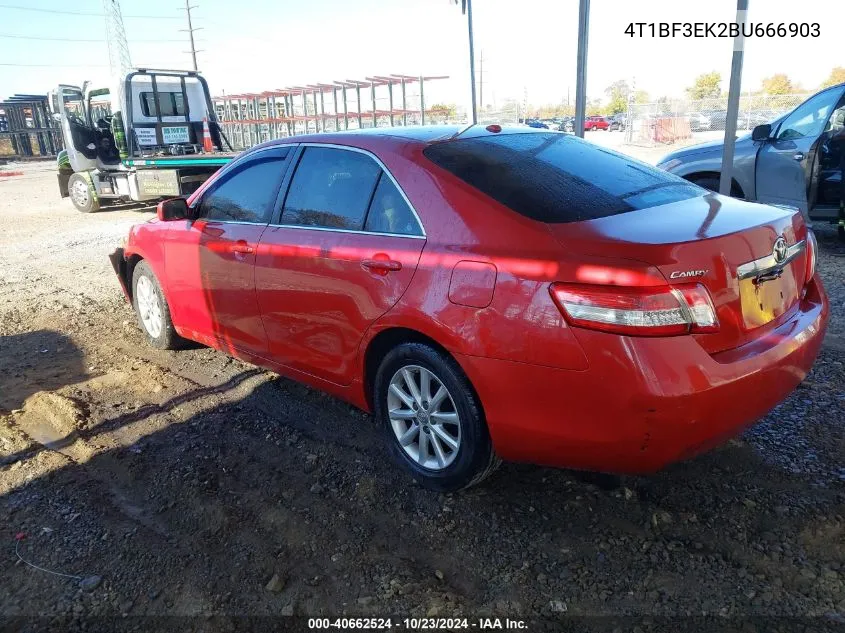 2011 Toyota Camry Xle VIN: 4T1BF3EK2BU666903 Lot: 40662524