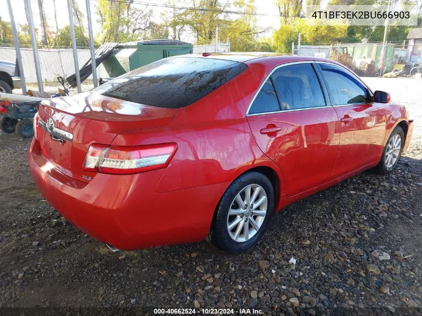 2011 Toyota Camry Xle VIN: 4T1BF3EK2BU666903 Lot: 40662524