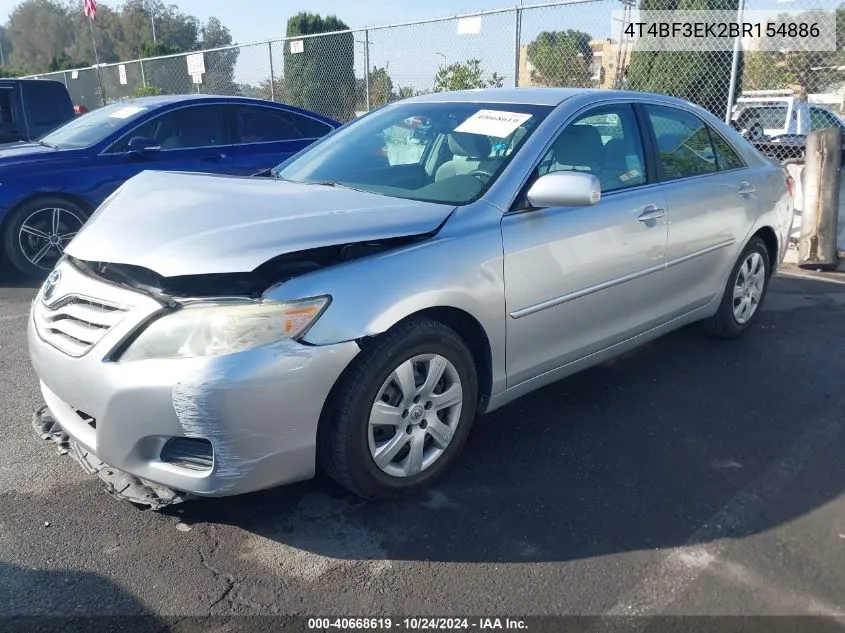 4T4BF3EK2BR154886 2011 Toyota Camry Le