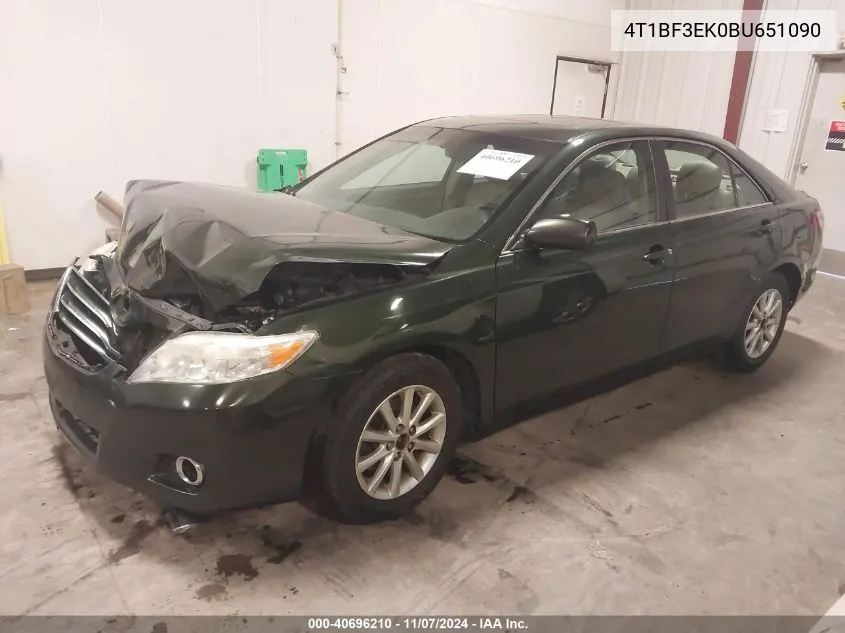 2011 Toyota Camry Xle VIN: 4T1BF3EK0BU651090 Lot: 40696210