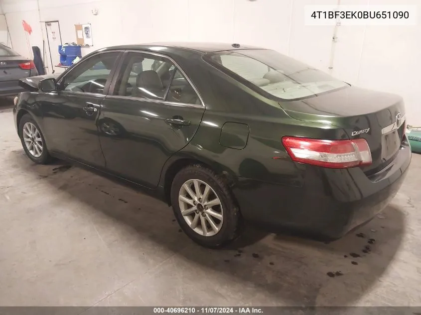 2011 Toyota Camry Xle VIN: 4T1BF3EK0BU651090 Lot: 40696210