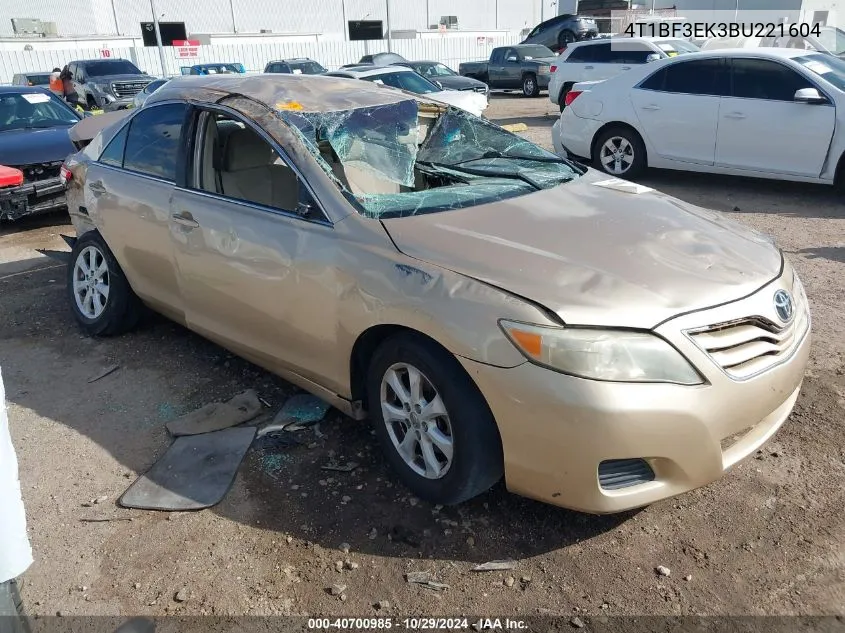 2011 Toyota Camry Le VIN: 4T1BF3EK3BU221604 Lot: 40700985