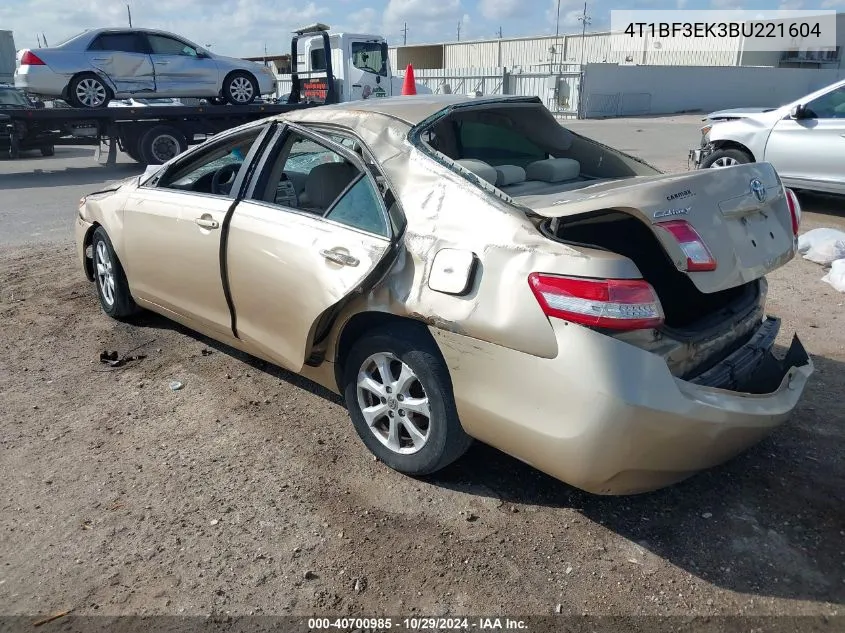 2011 Toyota Camry Le VIN: 4T1BF3EK3BU221604 Lot: 40700985