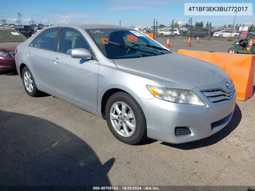 2011 Toyota Camry Le VIN: 4T1BF3EK3BU772017 Lot: 40705153