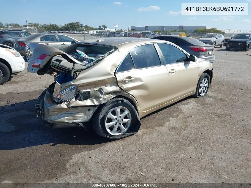 2011 Toyota Camry Le VIN: 4T1BF3EK6BU691772 Lot: 40707606