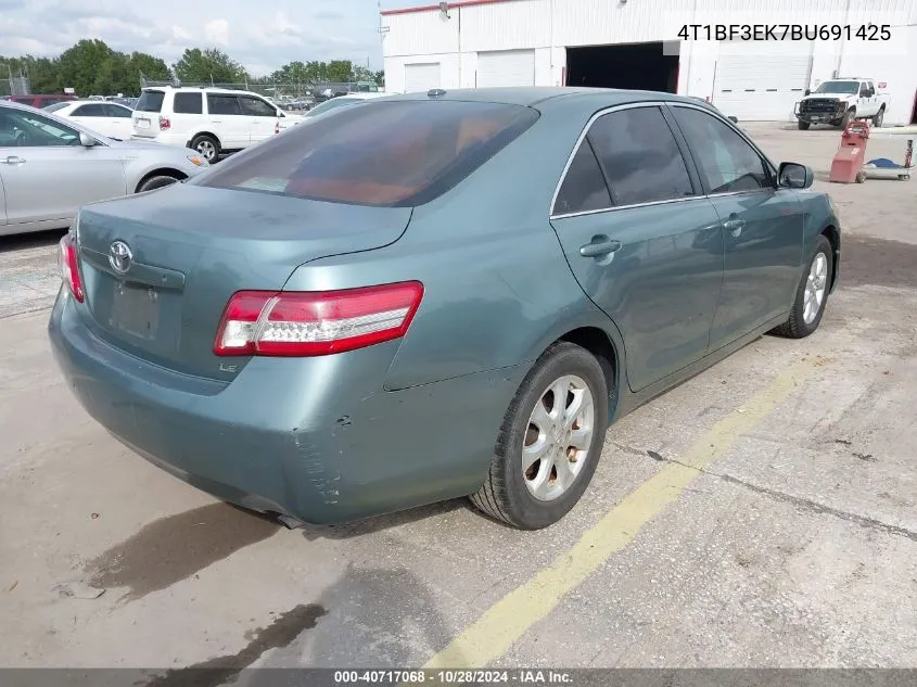 2011 Toyota Camry Le VIN: 4T1BF3EK7BU691425 Lot: 40717068