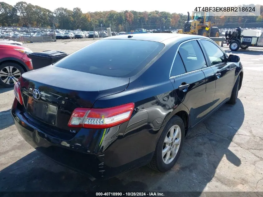 2011 Toyota Camry Se/Le/Xle VIN: 4T4BF3EK8BR218624 Lot: 40718990